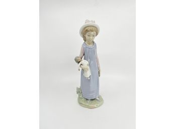 (B-15) VINTAGE LLADRO FIGURINE - 'BELINDA WITH HER DOLL' - PERFECT, 11'- LITTLE GIRL & BABY DOLL