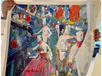 (DR-22) LEROY NEIMAN 'LE GRAND CUISINE' LITHO - HAND SIGNED & SIGNED IN PLATE - 25' BY 26'