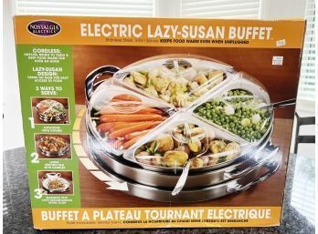(K-41) NEW IN BOX- ELECTRIC LAZY SUSAN FOOD BUFFET - FOOD WARMER