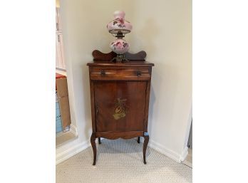(F-6) PETITE ANTIQUE SHEET MUSIC CABINET WITH ONE TOP DRAWER-& FOUR INTERIOR -36' TALL BY 20' WIDE BY 14' DEEP