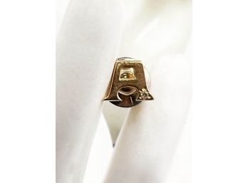 (J-25) VINTAGE 14KT GOLD TIE PIN W/DIAMOND CHIP - LETTER 'A'- WEIGHT OF PIN IS .067 DWT