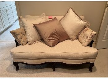 VINTAGE SETTE SOFA CUSTOM UPHOLSTERED BY BONTON - PILLOWS INCLUDED - 50' WIDE BY 30' HIGH BY 35' DEEP