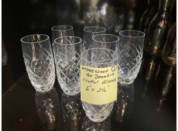 LOT OF SEVEN WEDGWOOD DRAMBUIE CRYSTAL GLASSES - 6.5' HIGH BY 2.5' WIDE