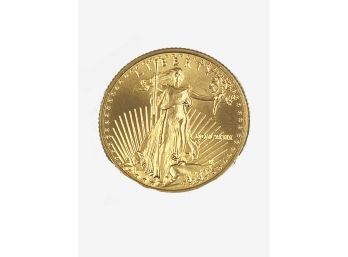 (J-71) CIRCULATED 1989 AMERICAN EAGLE $10 GOLD COIN-1/4 OUNCE OF GOLD