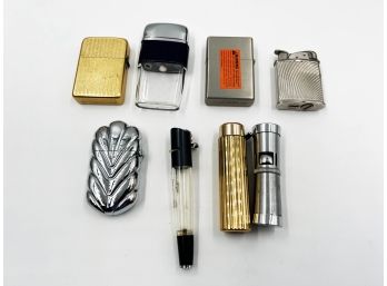 (J-54) LOT OF 8 VINTAGE LIGHTERS-EVAN'S, STORM KING, CASTOR AND MORE-ALL UNTESTED