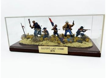 (A-66) VINTAGE WAR RE-ENACTMENT DIORAMA IN PLASTIC CASE 'CUSTER'S LAST STAND, 1876' - 9'
