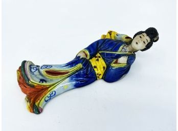 (A-52) VINTAGE GEISHA WALL POCKET - PLANTER-APPROX. 9 INCHES-HAND PAINTED