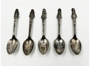 (J-7) LOT OF 5 VINTAGE CARLTON SILVERPLATE NAME SPOON SET-ANETTE, YVONNE, MARIE, CECILE AND EMILIE