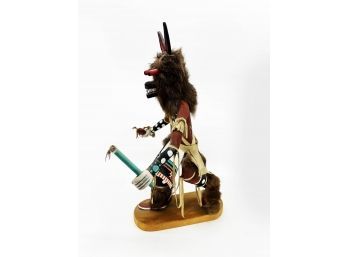 (A-40) VINTAGE KACHINA DOLL FIGURINE-WOLF-MAD IN BRITISH COLUMBIA-APPROX. 16'T
