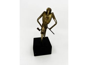 (A-34) VINTAGE FOLK ART-FRUSTRATED GOLFER STATUE MADE OF SPOONS AND FORKS-APPROX. 9'