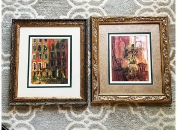 (D-19) PAIR OF FRAMED WALL ART PRINTS - PENCIL SIGNED 'BROWN'