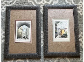 (D-18) TWO FRAMED & SIGNED EUROPEAN WATERCOLORS