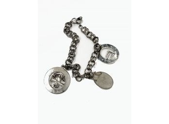 (j-32) Vintage/mcm Sterling Silver Charm Bracelet-10 Dwt