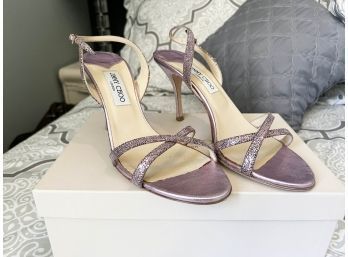 (U-B9) PRETTY JIMMY CHOO, LONDON STRAPY LAVENDER SANDALS - SIZE 42- MADE IN ENGLAND - WITH ORIG. BOX