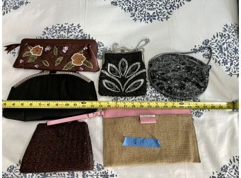 (UB-15) MIXED LOT OF SIX VINTAGE EVENING BAGS & MICHAEL KORS MAKE-UP POUCH - 5' 12'