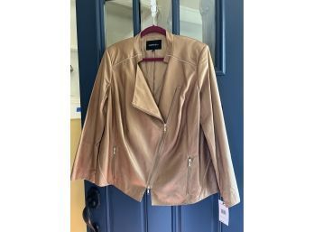 (C-4) LAFAYETTE 148 SIZE 18 LEATHER JACKET - NEVER WORN, FROM A FIT MODEL'S CLOSET -$200 AT SAMPLE SALE-RETAIL