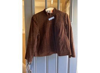 (C-20) 'LAFAYETTE 148' CORDUROY ZIP FRONT JACKET - SIZE 18 - GENTLY WORN, FROM A FIT MODEL'S CLOSET