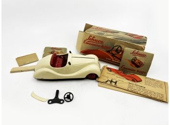 (A-32) VINTAGE 'SCHUCO, EXAMICO 4001' Wind Up WHITE SPORTS CAR With BOX - 6'