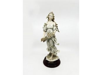 (A-128) GIUSEPPE ARMANI, ITALY 'FLORA' FIGURINE - SIGNED SCULPTURE WITH FINE DETAIL - 15'