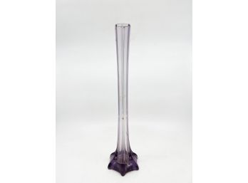 (A-27) PRETTY VINTAGE PURPLE ART GLASS 'EIFFEL TOWER' VASE - MCM - 14' TALL