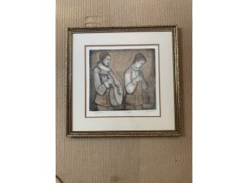 (AR-16) IRVING AMEN (1918-2011) 'TROUBADOURS' FRAMED ETCHING, ARTIST PROOF, PENCIL SIGNED - 22' BY 22'