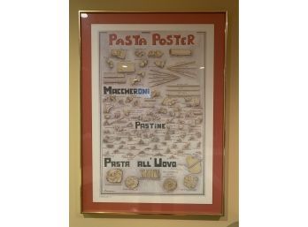 (D-1) VINTAGE FRAMED PASTA POSTER - 1981 LORENZO SCARETTI - APPROX. 23' BY 34'