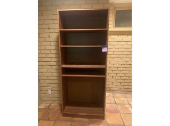 (D-5) FOUR SHELF WOOD BOOKCASE - 75' HIGH BY 32' WIDE BY 16' DEEP - We Have Two