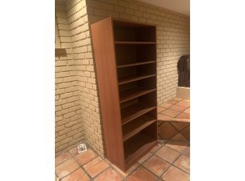 (D-6) FOUR SHELF WOOD BOOKCASE - 75' HIGH BY 32' WIDE BY 16' DEEP - We Have Two
