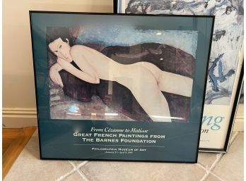 (AR-9) PHILADELPHIA MUSEUM OF ART NUDE POSTER - GREAT FRENCH PAINTINGS FROM BARNES FOUNDATION  - 27' BY 24'