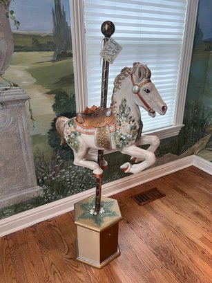 Brass Pole Hand Painted Molded Carousel Horse