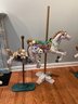 Pair Of Molded Hand Painted Carousel Horses