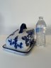 Victoria Ware Ironstone Flow Blue Staffordshire England Cheese Plate & Cover