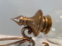 LOT Quality Brass Chapman ? Style Sconces With Wood Mirror