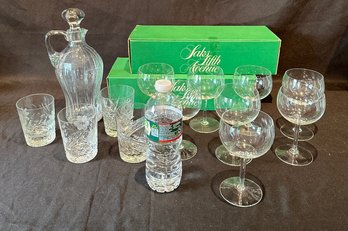 Lot Of Crystal Glasses & Decanter