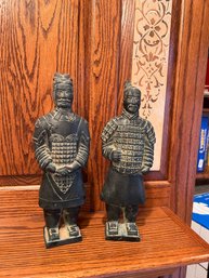 Pair Bronze Chinese Figures