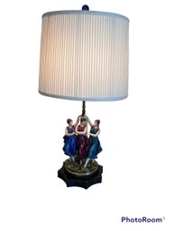 Beautiful Porcelain Figural Lamp 3 Muses