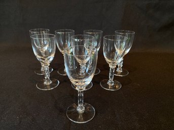Set Of 8 Lalique France, Sherry, Cordial Glasses