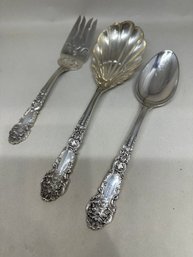 Lot Of 3 Reed Barton French Renaissance Sterling Silver Serving Pieces