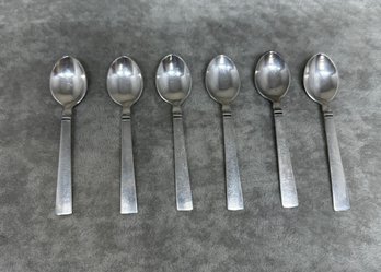 Set Of 6 Danish Demitassi Sterling Silver Spoons