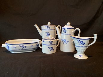 Lot Of Copeland SPODE England New Stone Glouceter Blue & White Floral Coffee & Tea