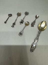 Set Of Asst Sterling Silver Salt Spoons