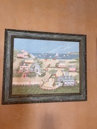 Original A. Roworth Folk Art Country Style Painting