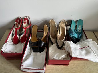 Lot Of 4 Pair Vintage Ferragamo Shoes