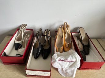 Lot Of 4 Vintage Women's Ferragamo Shoes