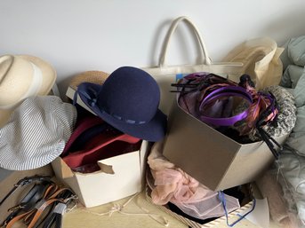 Lot Of Vintage Hats, Muff, Misc