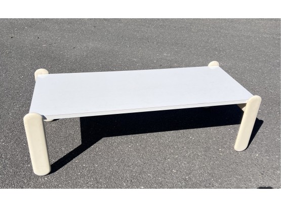 Vintage Mid Century Removable Laminate Top Enameled Painted Wood Base Coffee Table
