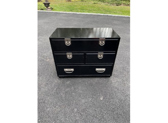 Mid Century Founders Black Lacquer Cabinet Dresser