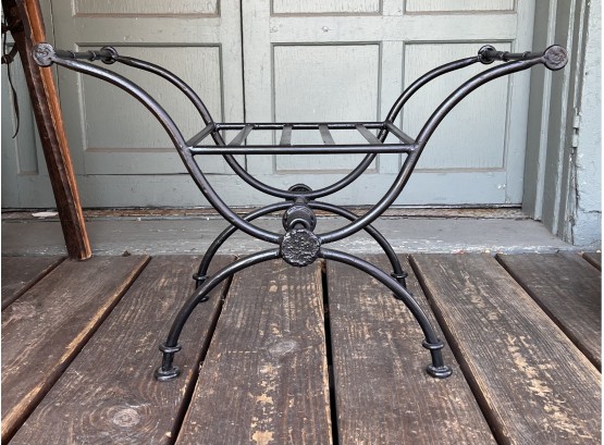 Hand Wrought  Iron Curved Arm Rest Bench Stool Seat