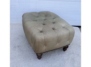 Vintage Quality Italian Leather Tufted Ottoman (sofa Not Included)
