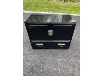 Mid Century FOUNDERS Black Lacquer Cabinet Dresser